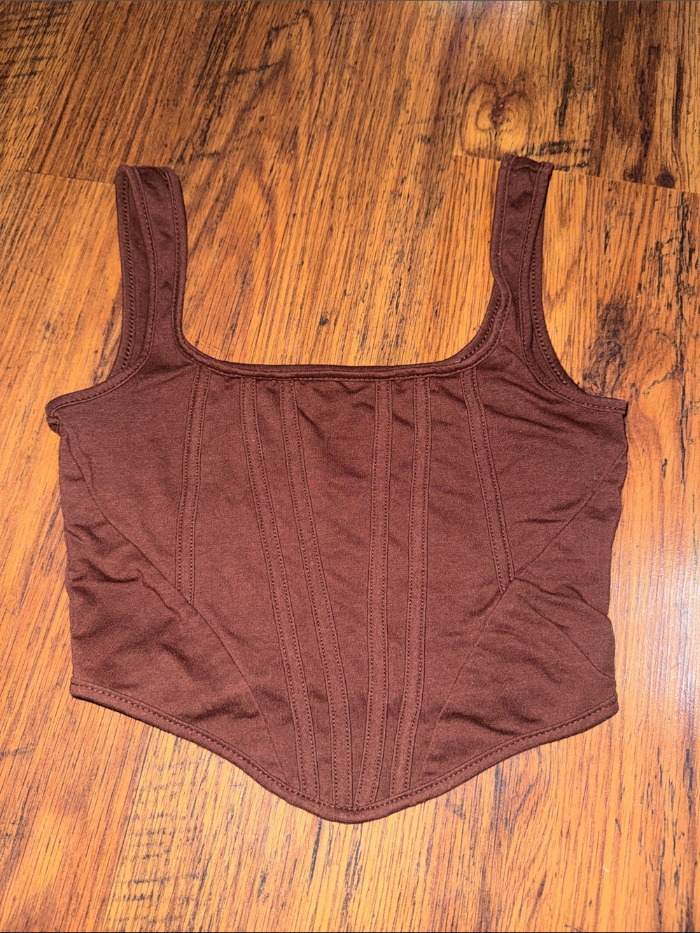 Women’s Brown Square-Neck Tank Top 2.R2